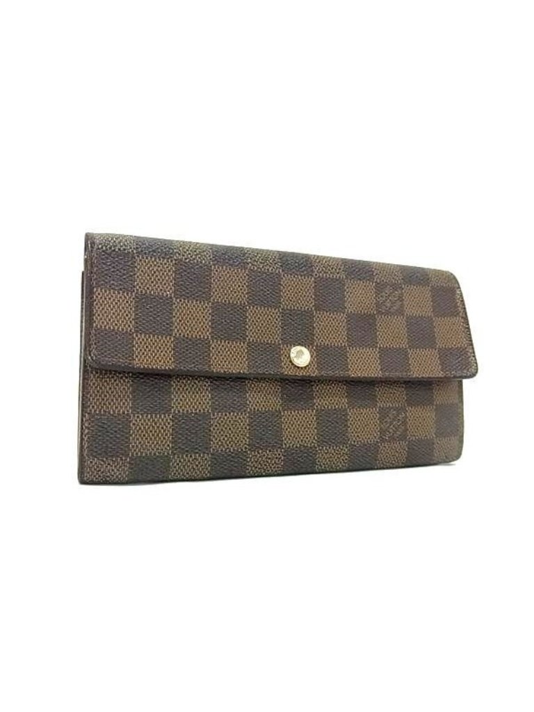 Louis Vuitton Long Wallet Damier Portefeuille Sarah Ebne Leather